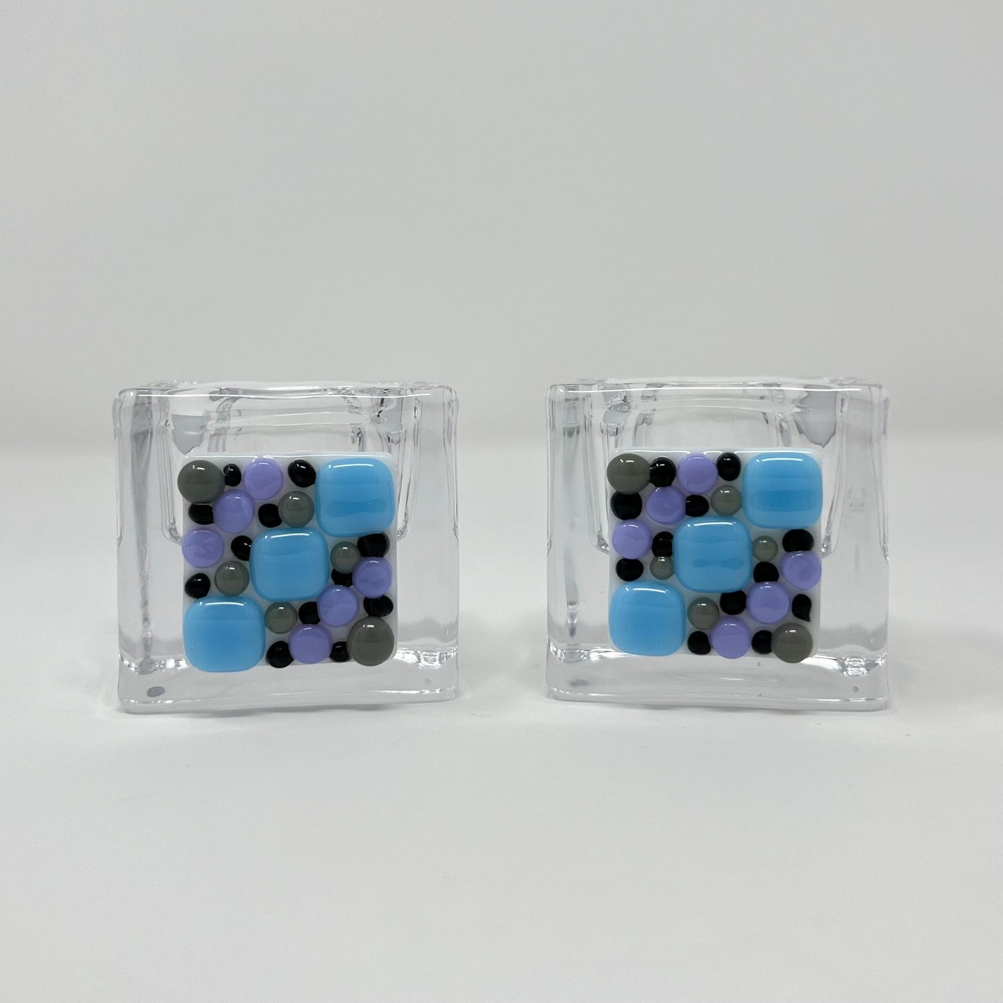 Blue Pebble Tea Light Holders