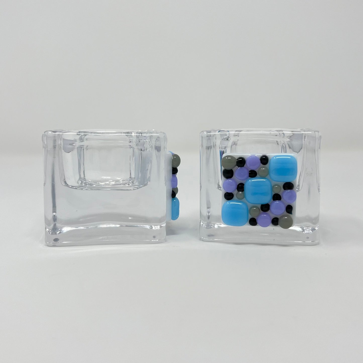 Blue Pebble Tea Light Holders