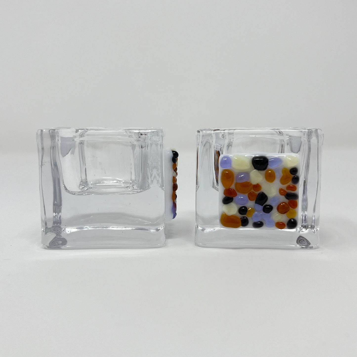 Purple, Brown, and Amber Tea Light Holders