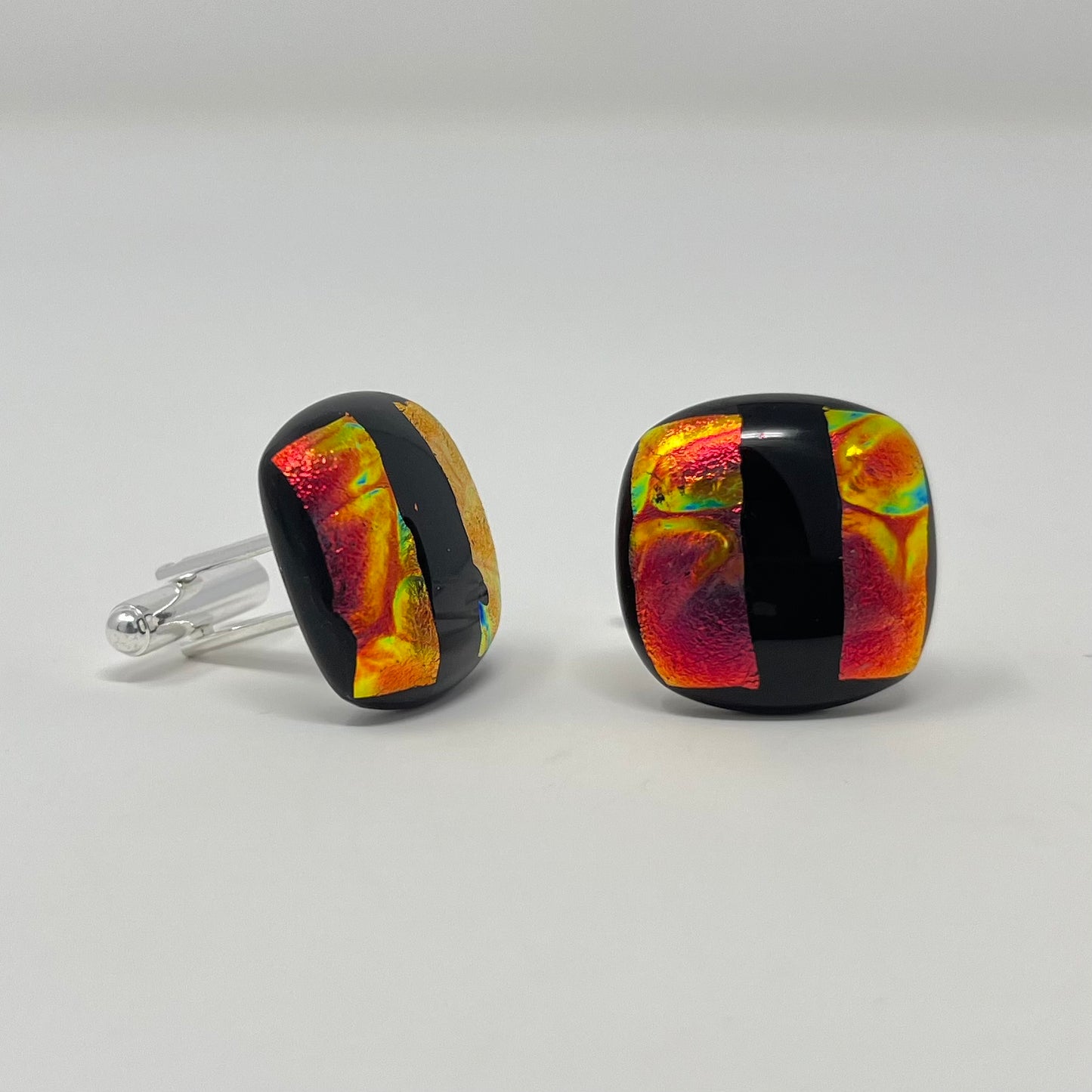 Fire Red and Black Cufflinks