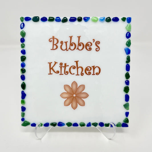 Name Plaque/ Bubby’s Kitchen, Blue and Green