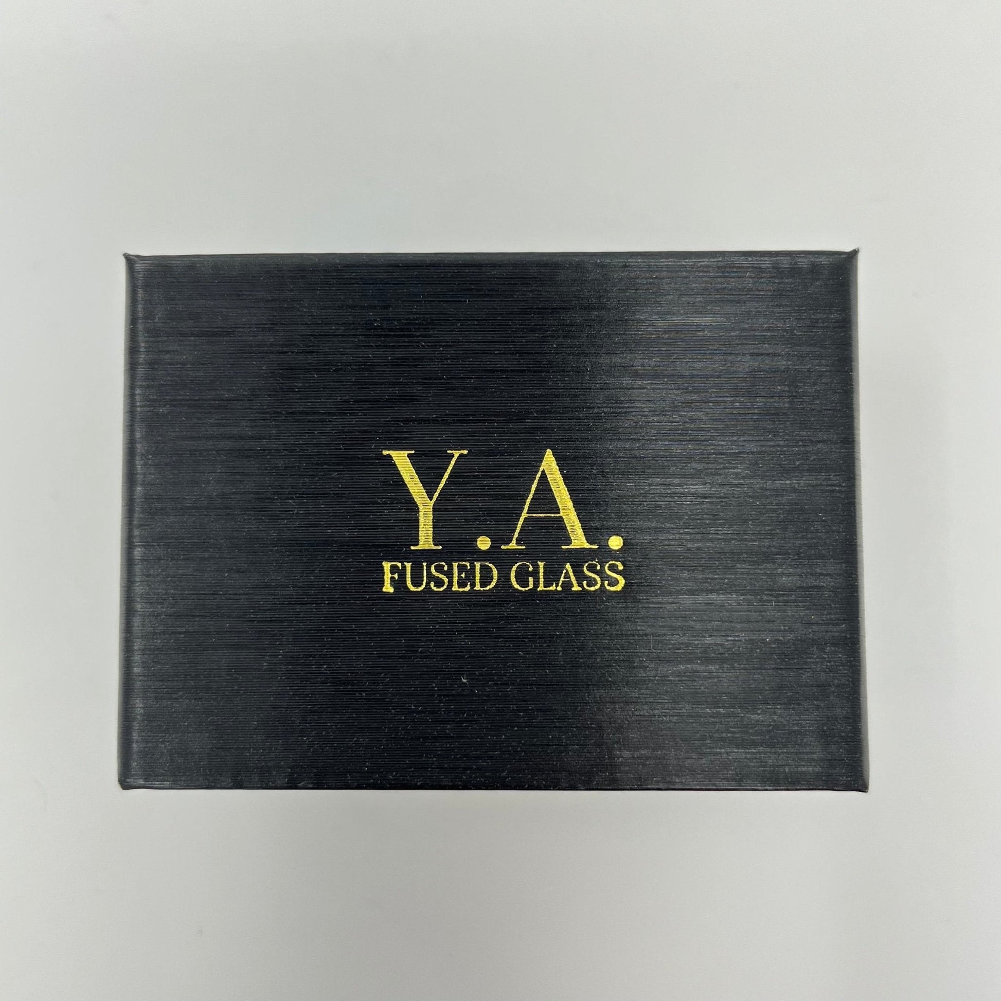 Yellow & White Swirl Cufflinks, On Black - Y.A. Fused Glass -