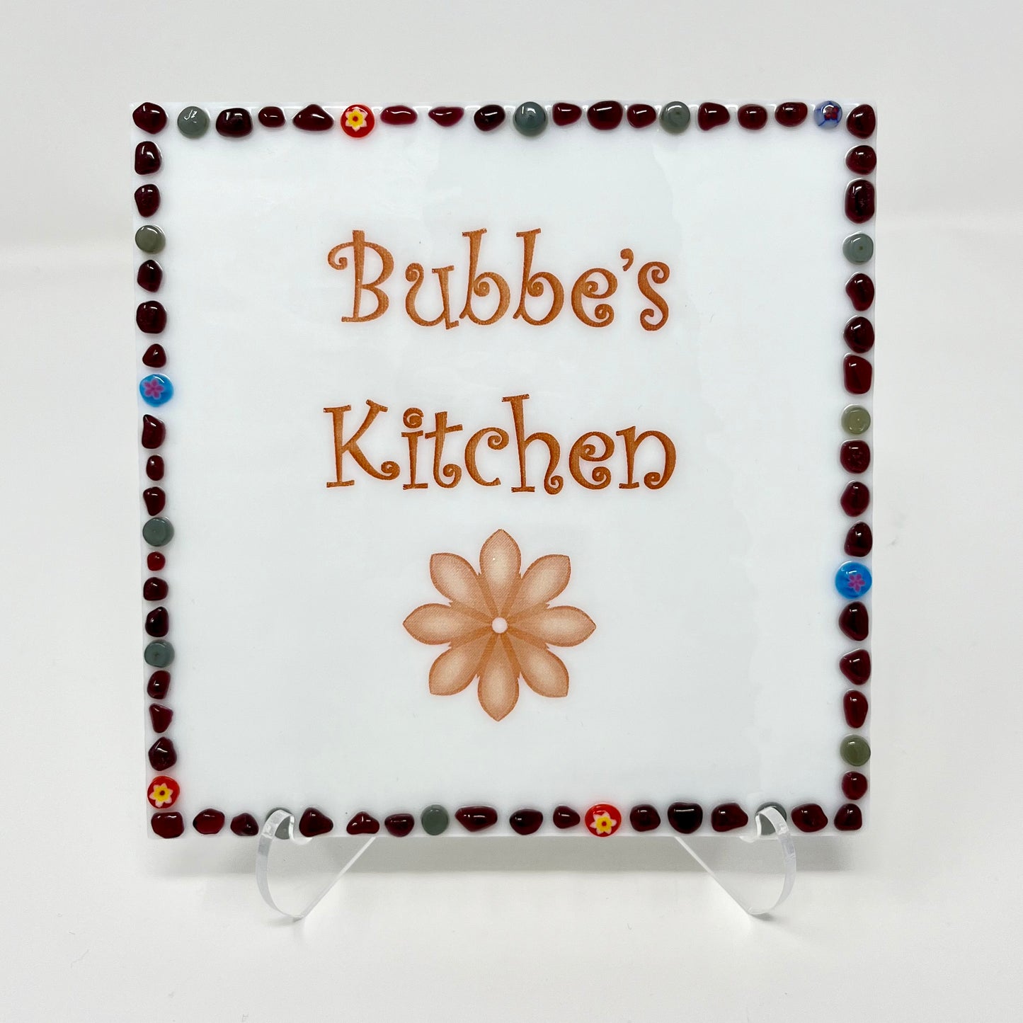 Name Plaque/ Bubby’s Kitchen, Cranberry Pink and Gray