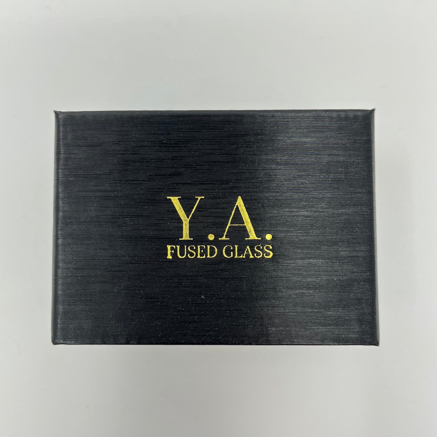 Black with Gold Stripe Cufflinks - Y.A. Fused Glass -