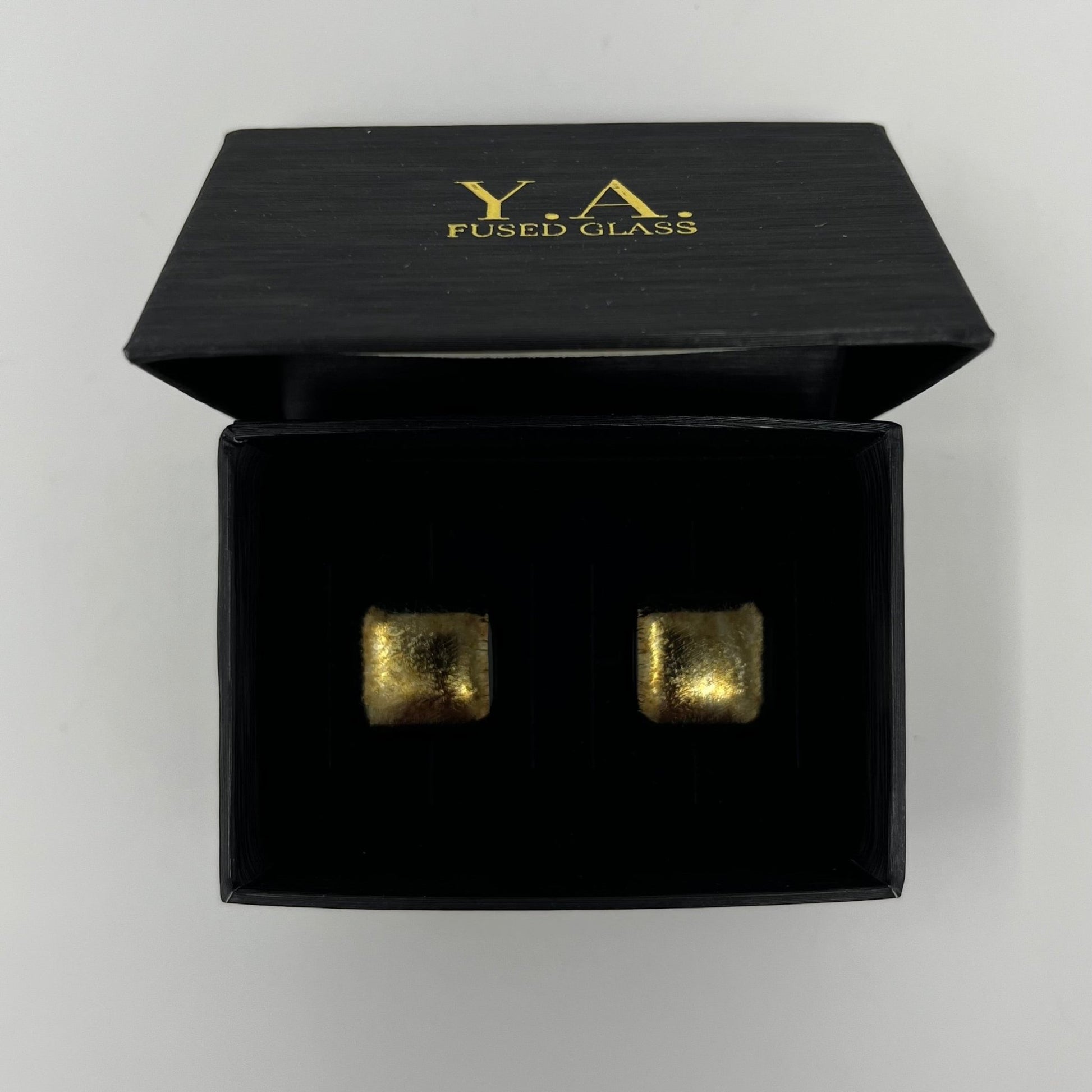 Copper Gold Cufflinks - Y.A. Fused Glass -