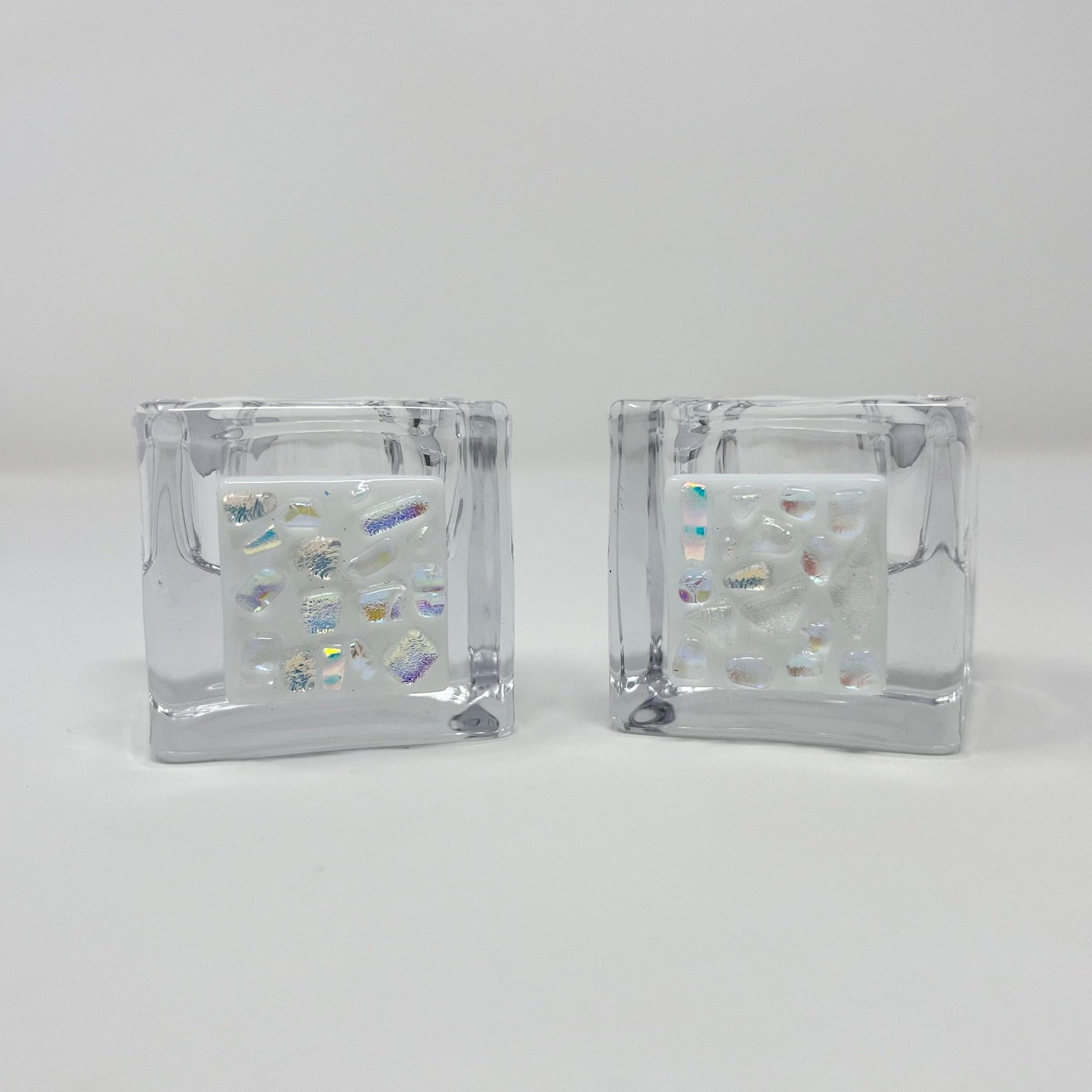 Dichroic Tea Light Holders - Y.A. Fused Glass -