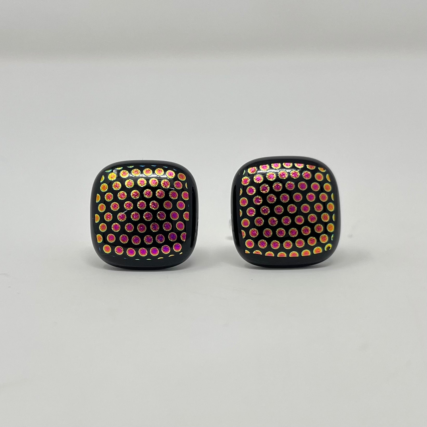 Dot Patterned Cufflinks - Y.A. Fused Glass -