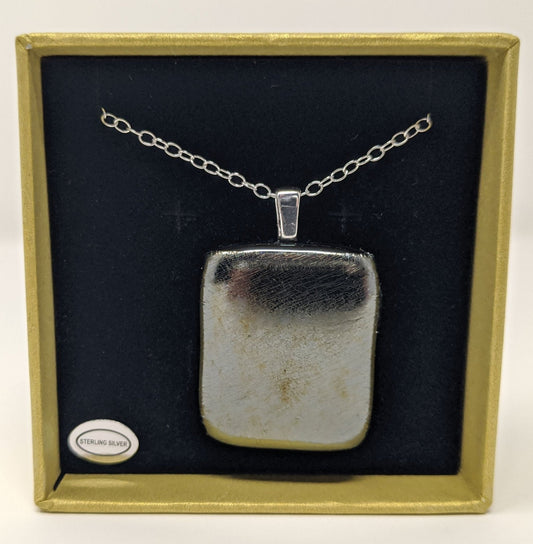 Gold Necklace (square) - Y.A. Fused Glass -