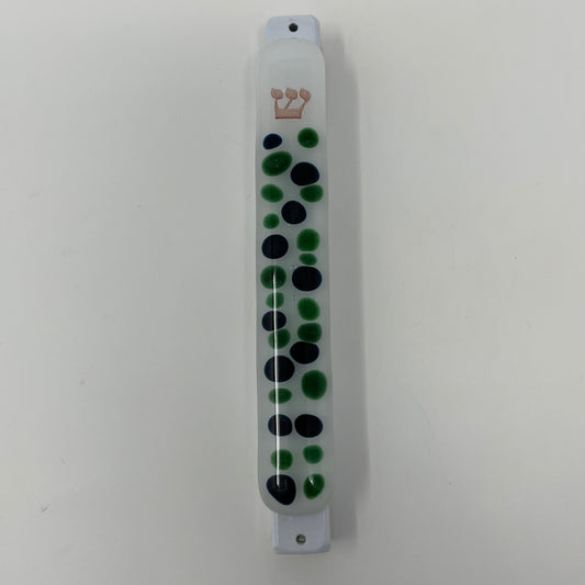 Green and Blue Dotted Mezuzah Case