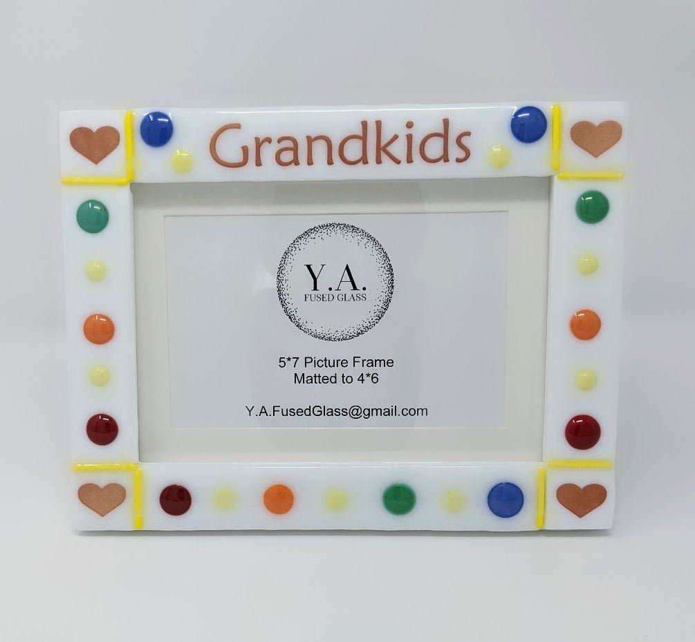 Multi-Color Picture Frame - Y.A. Fused Glass -