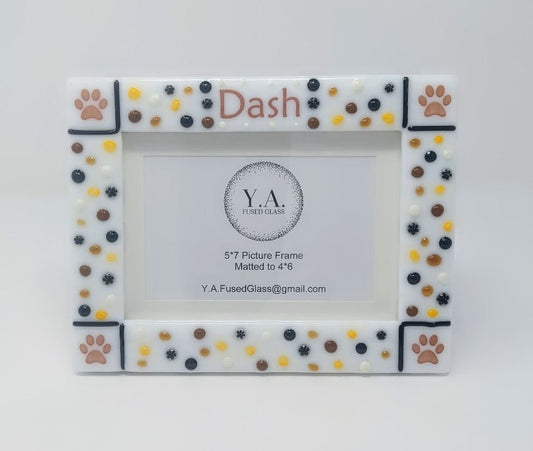 Paw Print Picture Frame - Y.A. Fused Glass -