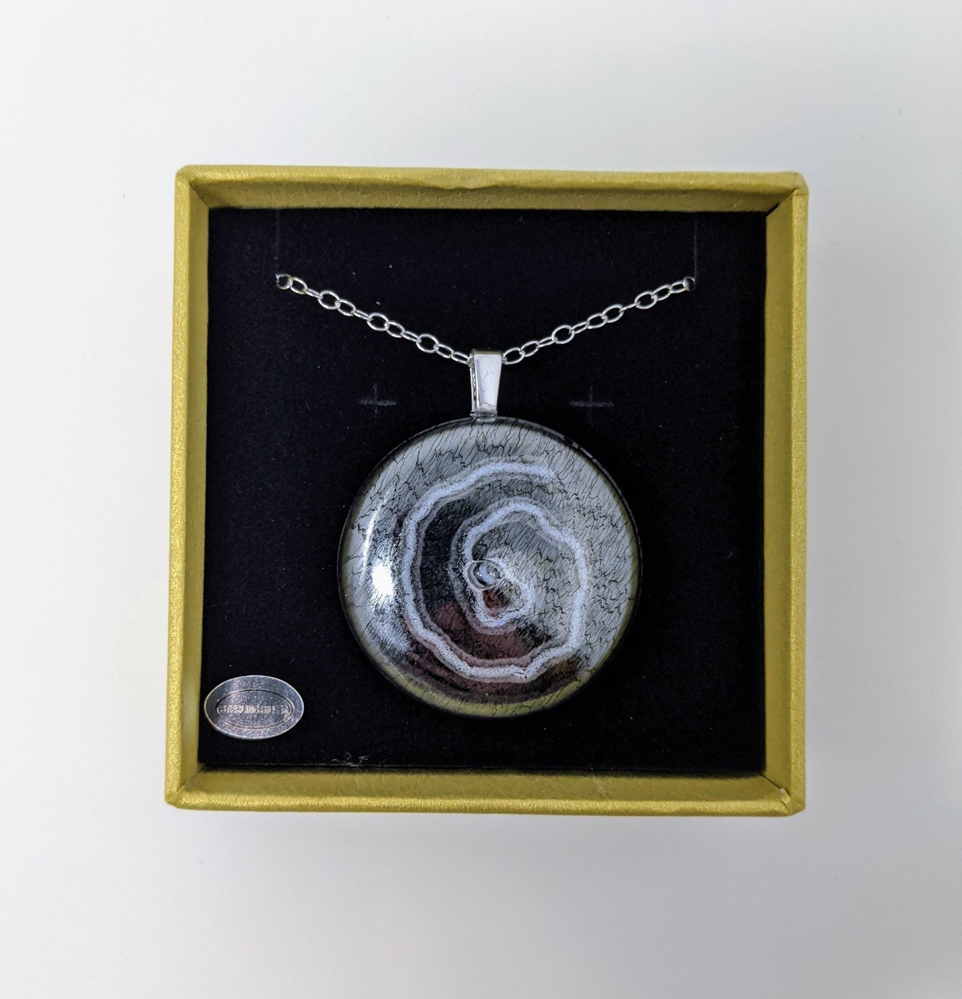 Silver Circle Necklace - Y.A. Fused Glass -